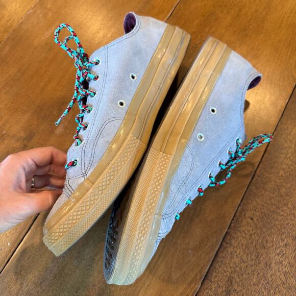 Converse Chuck Taylor All Star Suede Low Top Gray Trail Laces Mens 11.5 Retro - Picture 5 of 14